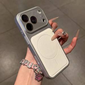 เคสสำหรับ iPhone 17 Pro Max ลายหนังลิ้นจี่ พร้อมฟิล์มแม่เหล็กป้องกันเลนส์ ป้องกันการตกกระแทก - Product Image 1