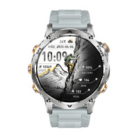 Montre connectée robuste GPS AK102 pour hommes, sport de plein air, appel BT, boussole, suivi, batterie 1100 mAh, écran HD 1,7 pouces, silicone, IP68