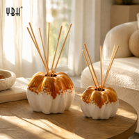 Diffuseur de parfum en céramique YBH Amber Pumpkin, petit vase pour fleurs, pour aromathérapie, décoration d'intérieur cosy, taille, couleur et forme personnalisées