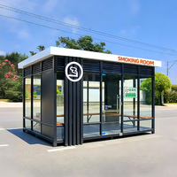 Cabine de sécurité modulaire préfabriquée contemporaine en panneaux sandwich et structure en acier, pour hôpitaux, écoles, centres commerciaux, écologique et étanche