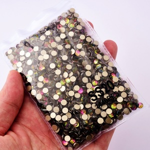 OLeeya Strass en verre à dos plat, tailles mixtes SS4-SS30, doré, non thermocollant, pour nail art et décorations - Product Image 4