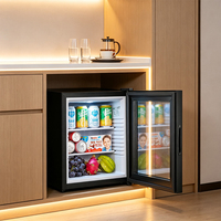 Mini-réfrigérateur d'hôtel 18L avec porte vitrée, minibar silencieux, refroidisseur compact pour boissons, pour chambre d'hôtes, chambre à coucher, bureau