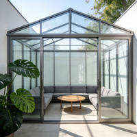 Véranda moderne en aluminium pour villa, jardin, parc, serre, extension extérieure à toit incliné, double vitrage trempé