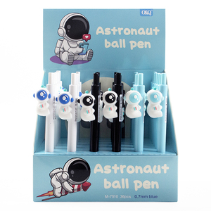 O & Q biểu tượng tùy chỉnh dễ thương phi hành gia thiết kế bút bi cho trẻ em sinh thái vật liệu nhựa 0.7mm chiều rộng bằng văn bản cho văn phòng & Quà Tặng - Product Image 5