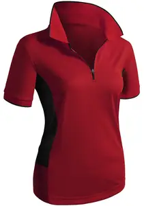 Women's Polo Shirt High Quality Sport Fast Dry Breathable Zipper Top Women's Sports Polo Shirt