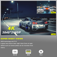 Mini Caméra de Voiture Wi-Fi GPS 4K Double Lentille Avant et Arrière, Caméra Embarquée 4K Wi-Fi GPS à Double Objectif