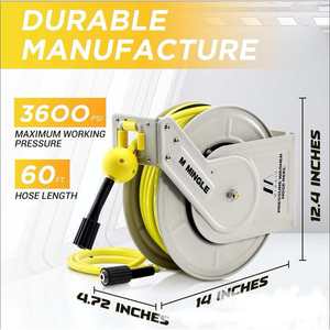 Automatic <b>Wall</b> <b>Mount</b> <b>Hose</b> <b>Reel</b> 300Psi PVC <b>Garden</b> <b>Hose</b> For Car Wash - Product Image 4