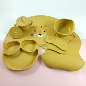 Wholesale Customizable Infant Dinnerware Set Adjustable Size Bebe Babero Easily Clean Non Slip Table Mat Suction Soup <strong>Bowl</strong> - Product Image 1