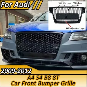 สำหรับ B8 8T ปี 2009-2012 สำหรับกระจังหน้ารถยนต์สไตล์ RS4 แบบตาข่ายรังผึ้ง ฝาครอบป้องกันด้านบน อุปกรณ์เสริม - Product Image 1