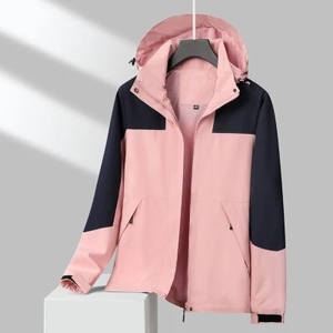 男女时尚定制刺绣可拆卸帽子防风衣防水夹克 - Product Image 4