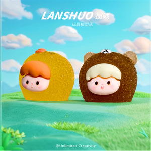 Lanshuo Muñeco de Animal de Dibujos Animados, Miniatura 3D de Resina, Adorno de Escritorio DIY, Accesorio para Interior de Coche, Pequeño Juguete al por Mayor - Product Image 1