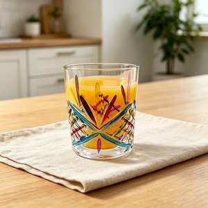 Verre à vin Brandy Murano rétro européen, fait main en Italie, avec relief diamanté coloré, long et isolé, peint à la main, pour mariage - Product Image 6