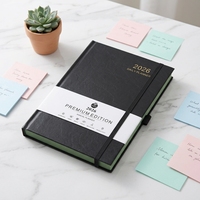 Carnet en cuir relié cousu sur mesure, multi-tailles A5/A6/A7/B5, pour promotion commerciale et cadeau