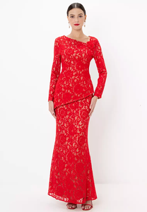 Ensemble de robe islamique Baju Kurung pour femmes musulmanes, de qualité supérieure, avec broderie en dentelle, moderne 2026 - Product Image 2