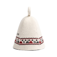 Chapeau de sauna en feutre de laine brodé fait main, forme cloche, casquette Banya, logo personnalisé, couvre-chef russe finlandais pour sauna vapeur, pour hommes et femmes