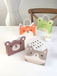 Bolsas de Regalo con Diseño de Animales, Bolsas de Papel Kraft para Fiestas de Cumpleaños Infantiles, con Logotipo Personalizado - Product Image 5