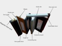 Porte pliante accordéon moderne en PVC Cadre en alliage d'aluminium Surface finie pour l'intérieur de la maison Cuisine Salon Centre commercial Vente en gros