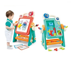 Juguetes Educativos <span class=keywords><strong>Montessori</strong></span> para el Aprendizaje Temprano de Niños, Bloques de Construcción DIY, Juguete Educativo de Doble Cara, Pizarra de Dibujo - Product Image 1