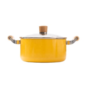 Nồi Nấu Ăn Hầm Chống Dính Bằng Nhôm Ép Có Tay Cầm Bằng Gỗ - Product Image 1