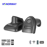Lector de Códigos QR Inalámbrico BT Portátil 1D 2D con Transmisión de Voz, Sensor Automático, Escáner de Códigos de Barras con Base y Batería de 2600 mAh