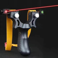 Slingshot de chasse puissant en résine, haute précision, pour la compétition en plein air, pliable, avec bande élastique et équipement laser
