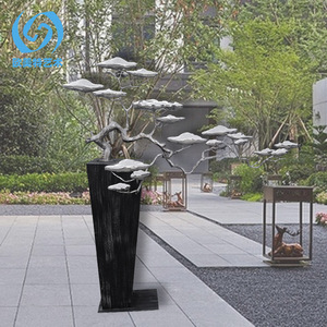 Sculpture d'art européenne et américaine en acier inoxydable motif pin, 1600*600*1220mm, Décoration abstraite sur pied - Product Image 2
