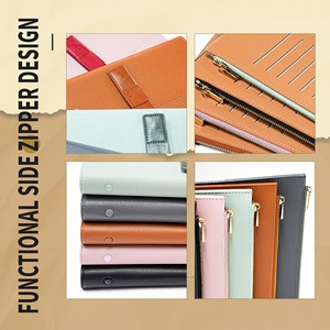 Chương trình nghị sự tùy chỉnh A6 PU da RFID chặn Quà Tặng loạt mẫu miễn phí kim loại dây kéo túi bơm lại Vòng chất kết dính văn phòng máy tính xách tay - Product Image 5