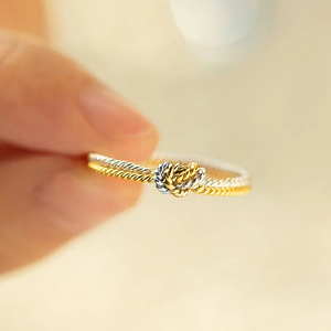 Double Rope Knot Design Ring Simple Style Finger Ring for Women - Product Image 4