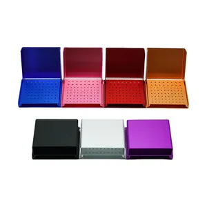 1 pièce Boîte de rangement et support de nettoyage pour fraises dentaires à 76 trous, autoclavable et stérilisable, pour fraises diamantées et bloc de désinfection - Product Image 1