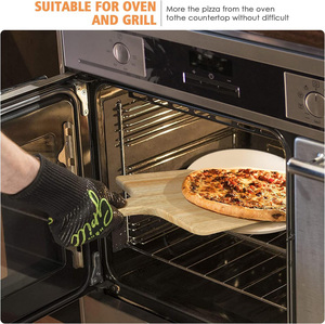 Juego de 5 piedras redondas para pizza, piedra para hornear pizza de 13 pulgadas para horno y parrilla con pala para pizza (OAK), rejilla para servir, cortador de pizza - Product Image 2