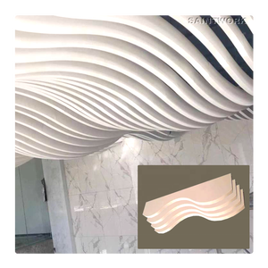 Pannelli per Controsoffitto in Alluminio 3D Ondulato Effetto Legno per Decorazione Corridoi Esterni Design Controsoffitto a Doghe Metalliche - Product Image 2