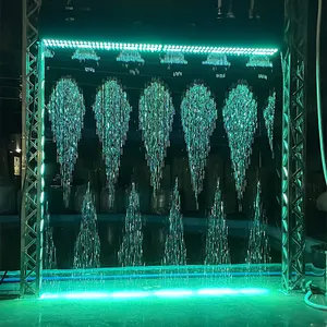 Chất lượng cao kỹ thuật số kịch bản nước Rèm tường trong nhà đài phun nước lập trình kỹ thuật số mưa Rèm nước tính năng LED cho nhà