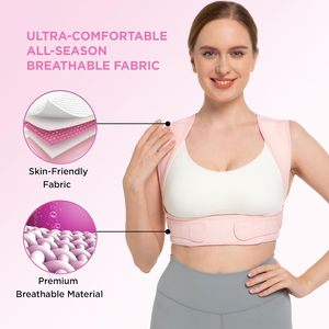Corrector de Postura Ajustable para la Parte Superior de la Espalda, Soporte para Clavícula, Alivia el <span class=keywords><strong>Dolor</strong></span> de <span class=keywords><strong>Cuello</strong></span>, Hombros y Espalda, Logotipo Personalizado Disponible - Product Image 4