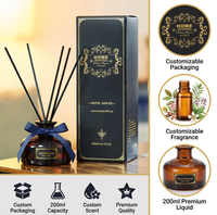 Diffuseur d'ambiance de luxe OEM pour la maison, aromathérapie longue durée 60-90 jours, bouteille en verre à étiquette privée, parfum en bâtonnets