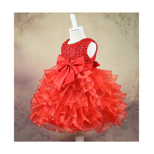Robe Perlée Dernier Modèle pour Enfants Robe de Princesse Florale Populaire pour Fête Jupe Bouffante Ensemble de Boutique Décontracté et Formel pour Bébé en Dentelle d'Été - Product Image 3