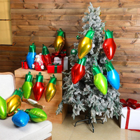 Pemasok Aksesoris Pesta Warna-warni Lampu Natal Balon Foil Pohon Meriah Dekorasi Dinding Latar Belakang Dalam Ruangan
