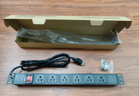 Fixation d'armoire Unité de distribution d'alimentation PDU 6 voies Montage en rack PDU américain 125V 15A Prise USA 6 ports