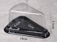 Boîte blister transparente en PET PVC jetable personnalisée pour l'emballage de gâteaux en couches triangulaires, de mousses et de tranches de cheesecake