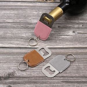 Stocked 7 Colors PU Leather Bottle Opener <b>Keychain</b> Portable Promotional Keyring for Welcome Gifts Wine Beer Lovers - Product Image 3