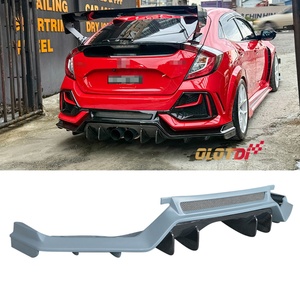 Aileron arrière en fibre de carbone + FRP, style JS, diffuseur pour Honda Civic 10ème génération FK8 Type R 2016-2020, tuning automobile - Product Image 2