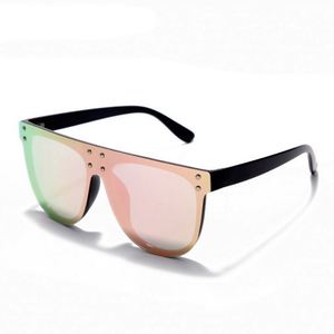 Lunettes de soleil carrées tendance 2021 personnalisées avec verres miroir roses pour femmes, lunettes de soleil surdimensionnées à verres monobloc - Product Image 6