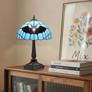 <span class=keywords><strong>Lampe</strong></span> de table en verre teinté <span class=keywords><strong>style</strong></span> chauve-souris noire, <span class=keywords><strong>lampe</strong></span> de chevet vintage pour chambre à coucher, bureau, artisanat artistique, décoration antique, <span class=keywords><strong>lampe</strong></span> de lecture - Product Image 5