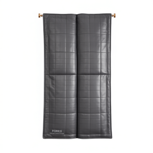 Panel de cortina superior DB Tab, piel sintética a cuadros con forro polar, solo panel único - Product Image 1