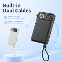 Batterie externe de voyage 3 en 1 avec chargeur mural intégré, câbles doubles, charge rapide 22,5 W, USB C PD QC, batterie portable