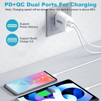 2 in 1 PD 20W USB C Charger Pengisi Daya Cepat Quick Charge 3.0 Adaptor Pengisi Daya Ponsel untuk iPhone 17 16 15 Huawei Samsung