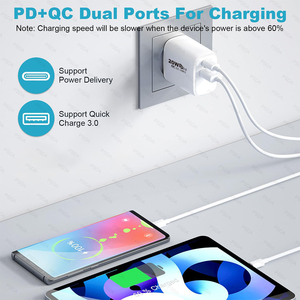Cargador USB C 2 en 1 PD de 20 W, Cargador de <span class=keywords><strong>Carga</strong></span> Rápida, Cargador Rápido 3.0, <span class=keywords><strong>Adaptador</strong></span> de Cargador de Teléfono para <span class=keywords><strong>iPhone</strong></span> 17 16 15 Huawei Samsung - Product Image 2