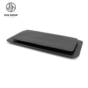 <span class=keywords><strong>Platos</strong></span> planos redondos de estilo japonés, <span class=keywords><strong>platos</strong></span> de cerámica negros <span class=keywords><strong>baratos</strong></span> para restaurante - Product Image 4