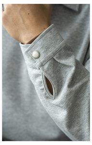 Pull à col zippé pour homme, couleur unie, en coton tricoté, manches longues, décontracté, coupe classique, col rabattu, automne - Product Image 4