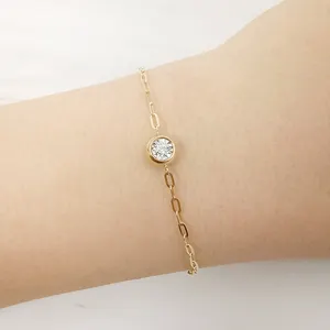 Nuovo arrivo bracciale in oro 18 carati Design classico alla moda bracciale pendente in oro 18 carati con diamante genuino