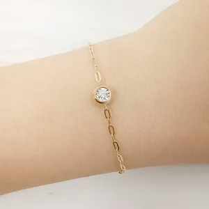 Gelang Emas 18K Desain Modis Asli 18K, Gelang Liontin Berlian Emas Asli Gelang Modis